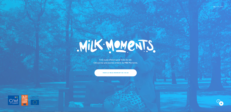 Homepage du site internet Milk Moments